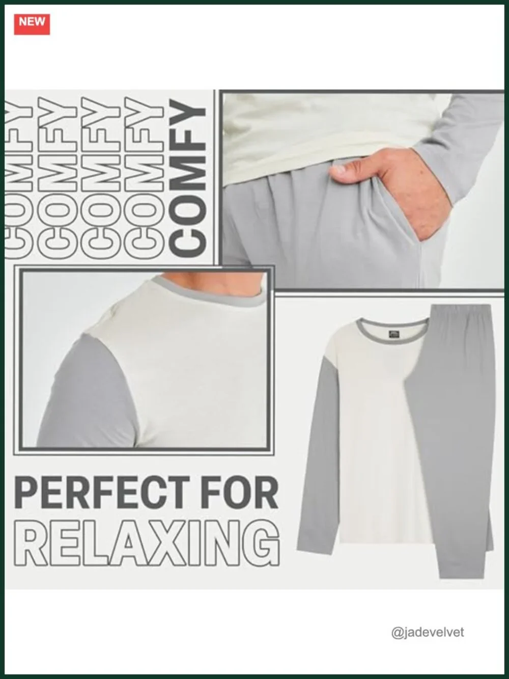 Cotton Pajama Set, Long Sleeve Loungewear for Men